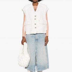 Essentiel Antwerp Geologic Tweed Jacket Size 14 Women Wool Blend Button Front